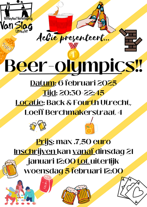 Large accie beer olympics info poster